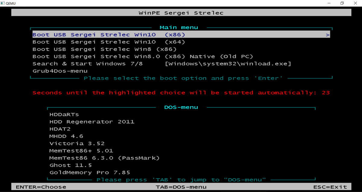 Winpe sergei strelec 2023. Boot menu Strelec. Strelec сборка memtest.